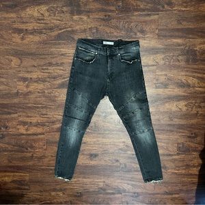 ZARA SKINNY BLACK BIKER JEANS